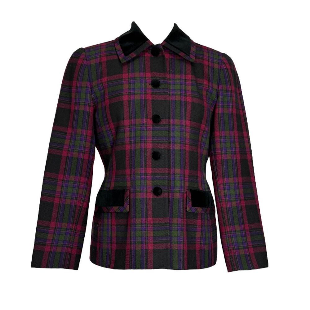 Petite Sophisticate Plaid Wool-Blend Blazer – 4P